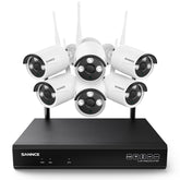 3MP 10-Channel Wireless Security Camera System, 8MP NVR,  6pcs 3MP WiFi IP Cameras, Audio Recording, AI Human Detection, Work With Alexa